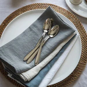 Serviettes en lin pur 100% 40x40 cm lot de 4
