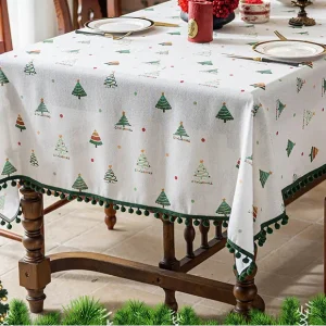 Nappe de Table Polyester Imprimée Noël Durable Anti‑dérapante