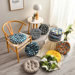 Coussin rond en polyester coton 40x40cm pour chaise salon chambre décoration japonaise