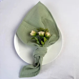 Serviettes en gaze de coton double couche réutilisables 4 pièces