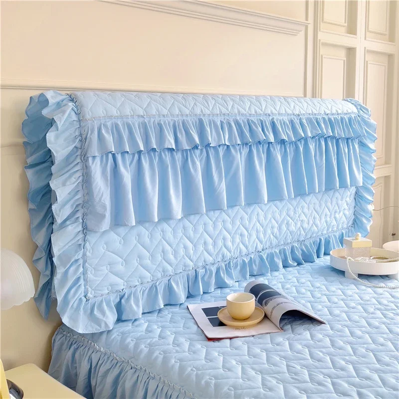 Housse de tête de lit matelassée en dentelle plissée pour lit 1,2m à 2,2m - Ombre Interieur – Image 6