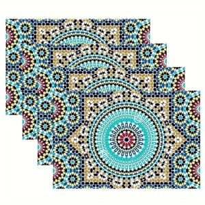 Dessous de plat marocain 30x40cm en polyester - 2 ou 4 sets pour décoration de table moderne