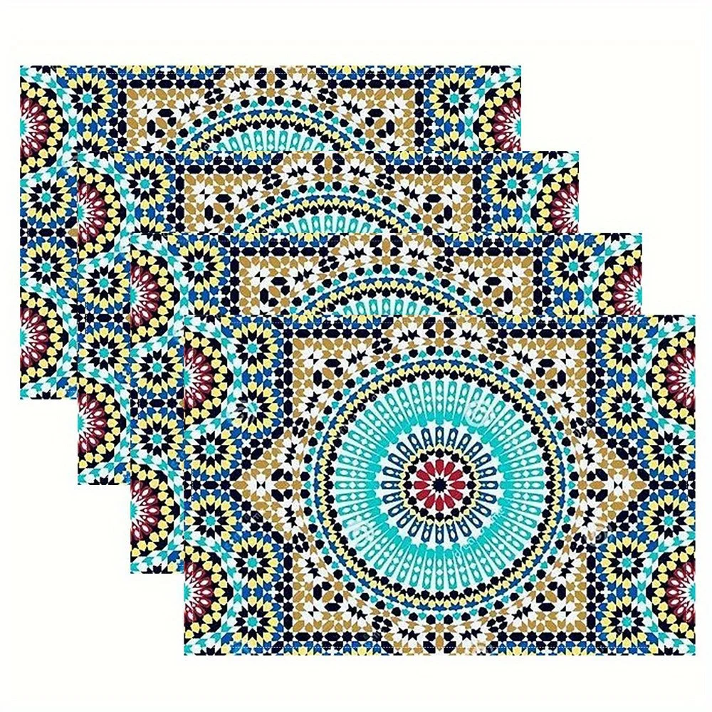 Dessous de plat marocain 30x40cm en polyester - 2 ou 4 sets pour décoration de table moderne