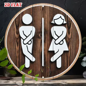Panneau de signalisation WC moderne en aluminium vintage - Décoration salle de bain homme femme 20x20 cm