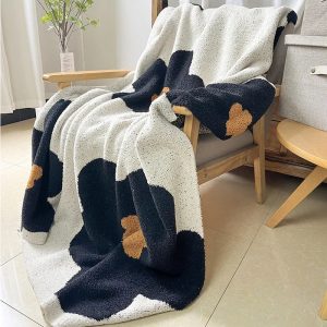 Plaid velours 100% polyester doux tournesol pour canapé lit