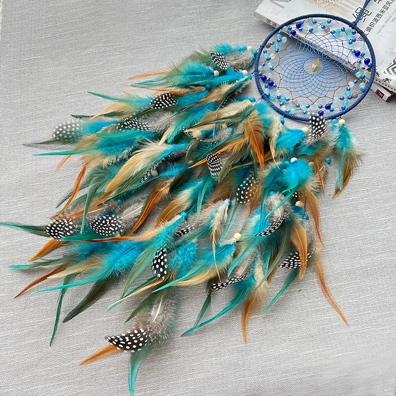 Attrape-rêves métal coloré à plumes décoration murale chambre salon – Image 6