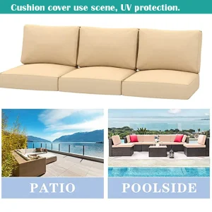 Housse de coussin de jardin imperméable et résistante aux UV pour salon extérieur