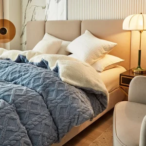 Housse de couette double face en cachemire artificiel douce et chaude pour l'hiver - Ombre Interieur