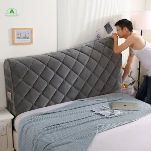 Tête de lit moelleuse 180 cm en velours matelassé pour chambre à coucher confortable
