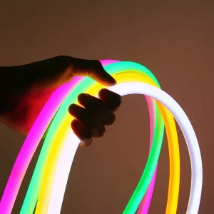 Tube néon LED rond flexible étanche IP67 pour décoration intérieure - 7 couleurs disponibles