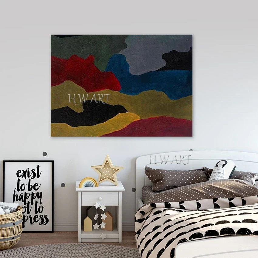 Peinture murale abstraite pour chambre de bébé - Toile texturée sans cadre - Décoration artistique – Image 2