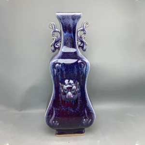Vase en porcelaine forme violon craquelé 40 cm décoratif élégant