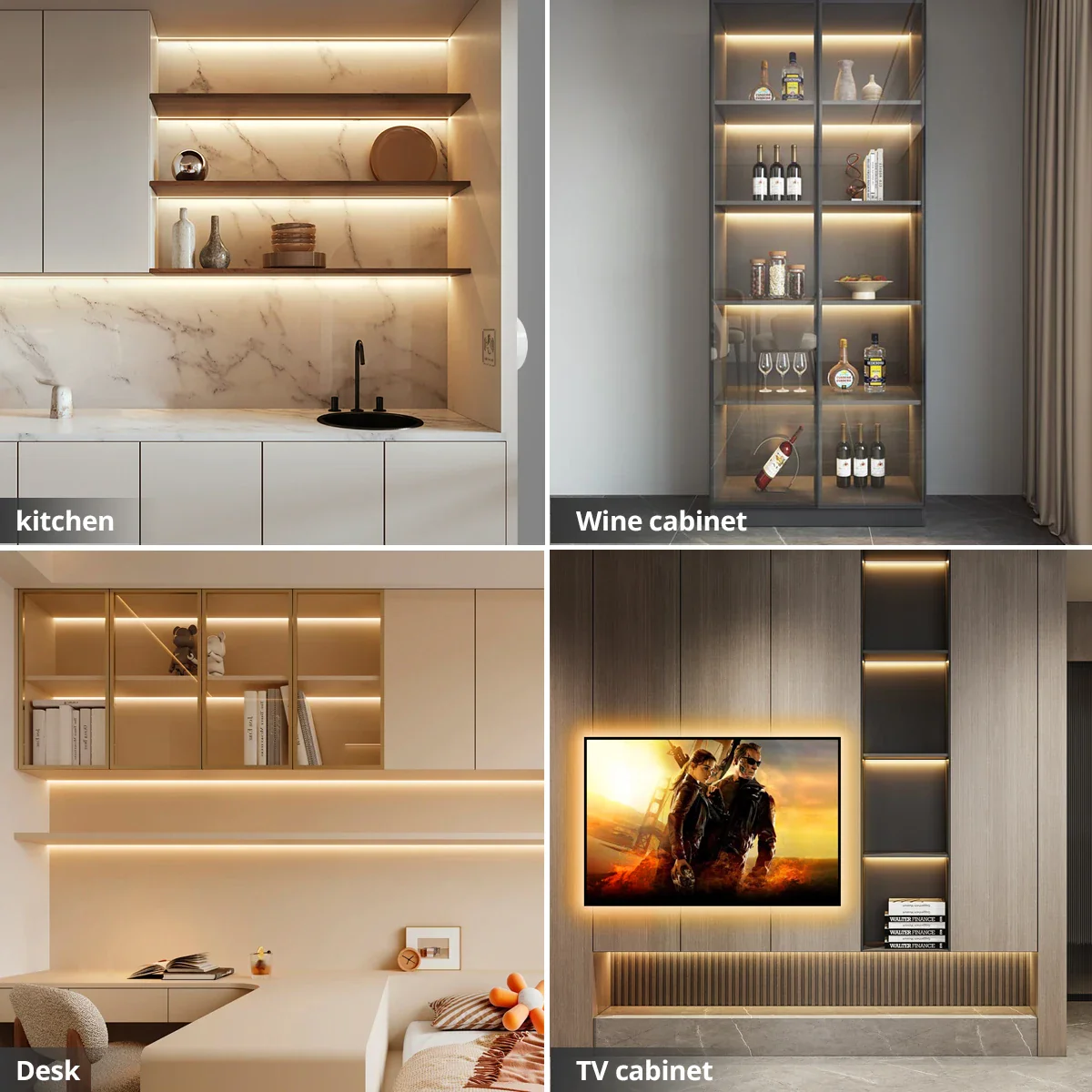 Bande LED plafond intégrée COB linéaire, ruban auto-adhésif pour décoration murale et éclairage ambiant salon – Image 6