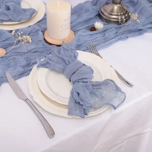 Lot 6 Serviettes en Mousseline Polyester 50x50cm Déco Table