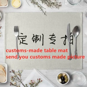 Set de table rectangulaire personnalisé en polyester 30x40cm pour décoration salle à manger
