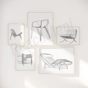 Poster toile Bauhaus minimaliste en canvas décoratif moderne
