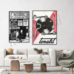 Affiche vinyle rétro sur toile imprimée, décoration murale vintage musique