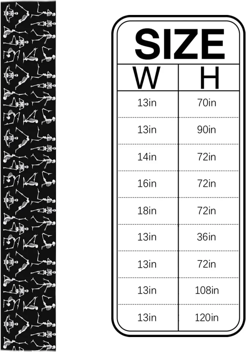 Chemin de table en lin motif crâne Halloween pour décoration – Image 6