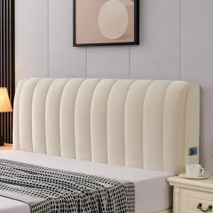 Housse de tête de lit en velours matelassé anti-poussière - Protection élégante pour votre chambre