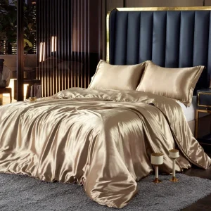 Parure de lit nordique en soie de luxe pour couple, 4 pièces, tailles 140x200cm à 180x200cm