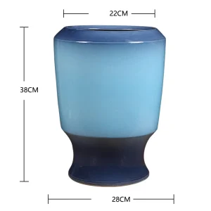 Cache-pot en porcelaine émaillée haut pour plantes d'intérieur décoratif.