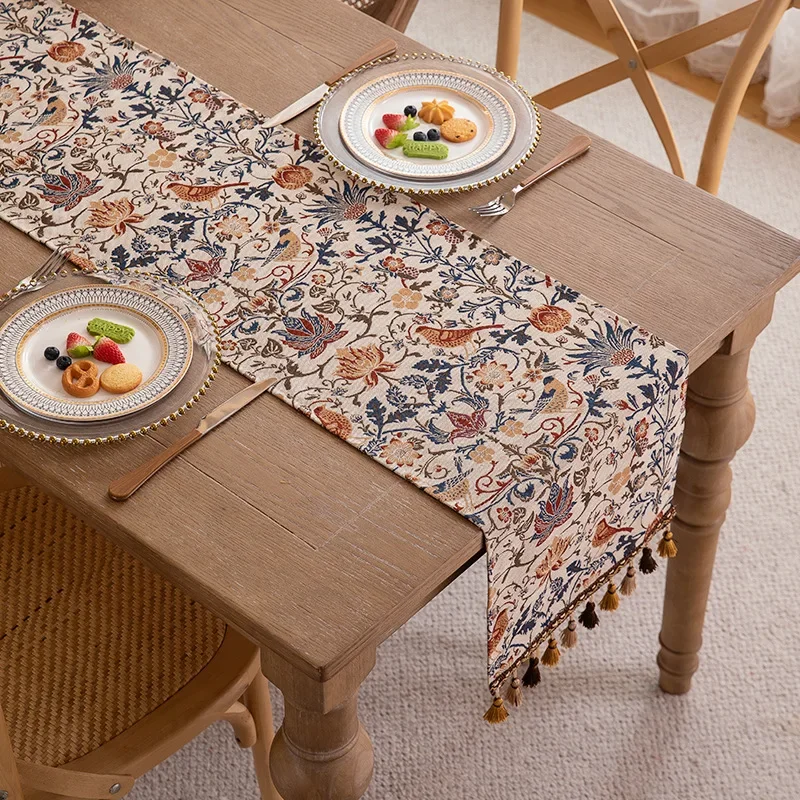 Chemin de table jacquard polyester rétro américain, décor nordique élégant – Image 9