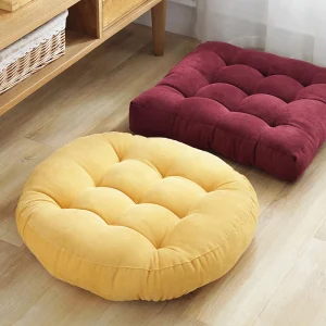Coussin de sol rond confortable pour méditation et yoga - Décoration intérieure élégante