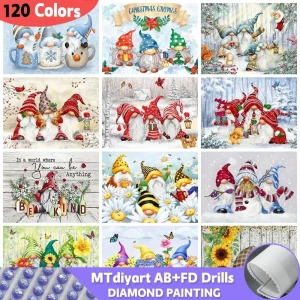 Kit peinture diamant Père Noël 120 couleurs, décoration Noël fait main pour intérieur