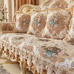 Housse de canapé jacquard polyester antidérapante luxe pour salon