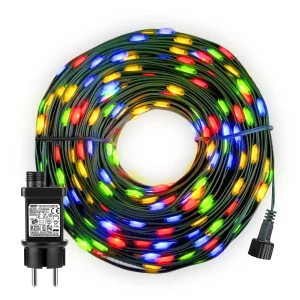 Guirlande lumineuse LED étanche pour Noël, 10m à 100m, blanc chaud ou multicolore, intérieur/extérieur