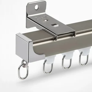 Rail de rideau coulissant muet épais simple et double pour décoration intérieure moderne
