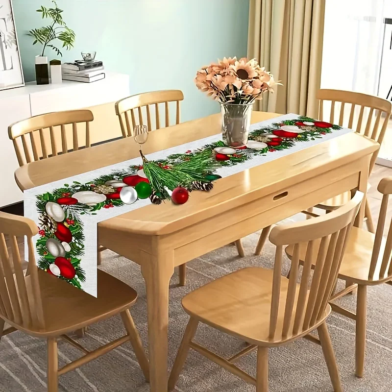 Chemin de table lin écossais rouge - décoration de Noël durable – Image 5