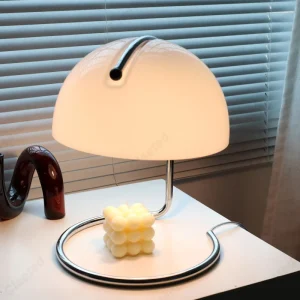 Lampe de table aromathérapie sans feu en verre Bauhaus, lampe de chevet ambiance métal pour chambre