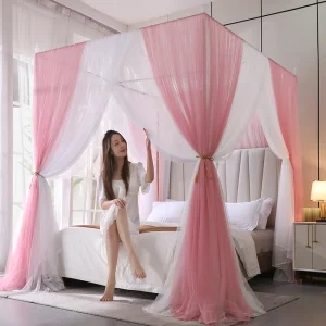 Moustiquaire Palace en polyester double couche pour lit romantique