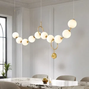 Lustre suspendu moderne pour salle à manger avec éclairage réglable et design décoratif