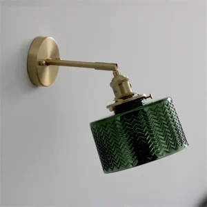 Applique murale moderne en verre vert LED pour chambre et salle de bains - Éclairage design