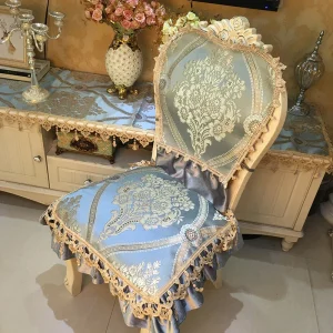 Housse de chaise jacquard polyester antidérapante coussin brodé vintage