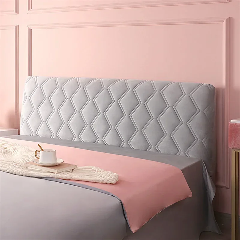 Tête de lit matelassée épaisse en peluche pour chambre de fille, couleur unie, décoration maison – Image 6
