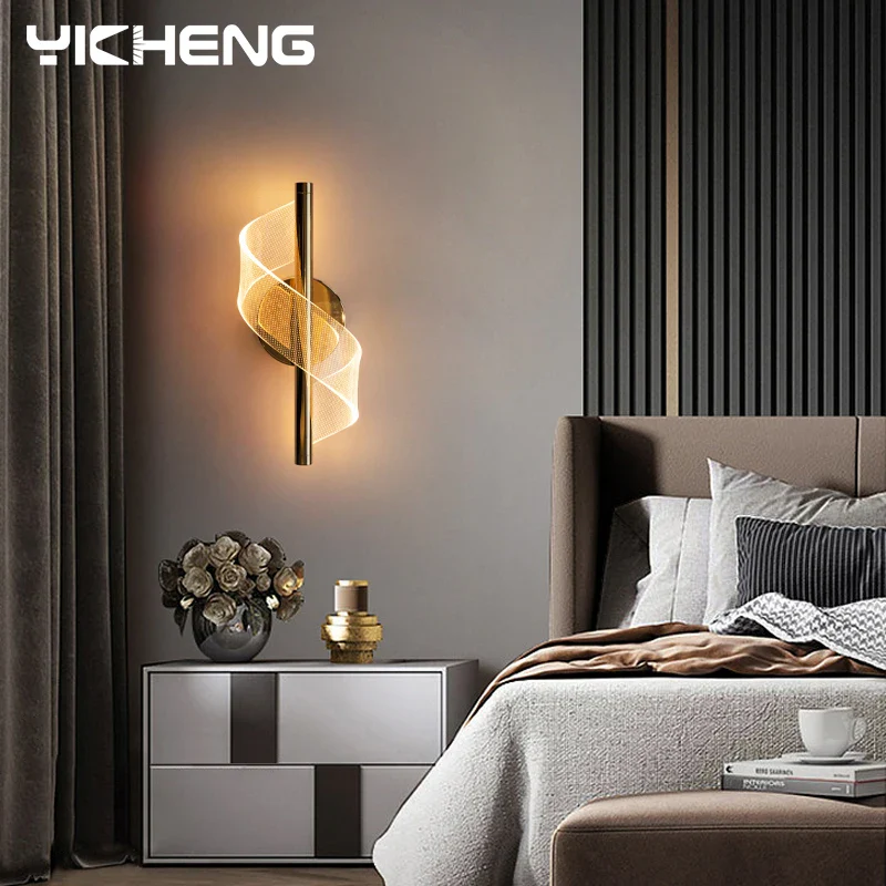 Applique Murale LED Spirale Acrylique - Lumière Moderne pour Chambre Adulte et Salon