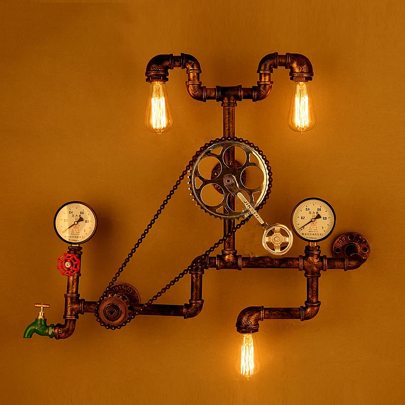 Applique murale LED industrielle vintage avec engrenage pour restaurant bar chambre à coucher – Image 6