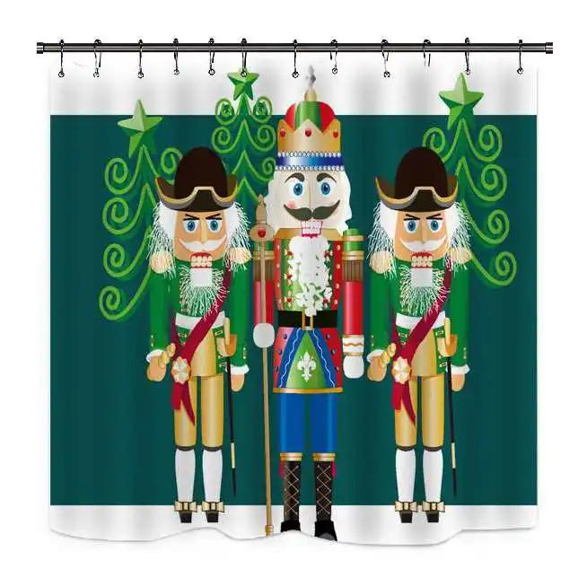 Rideau douche noël sapin casse noisette – Image 8