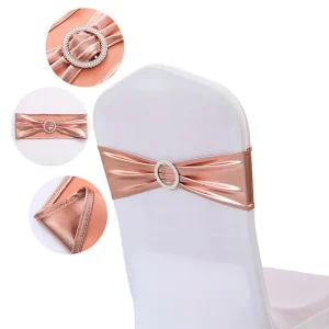 Nœud de chaise Spandex polyester extensible métal pour mariage