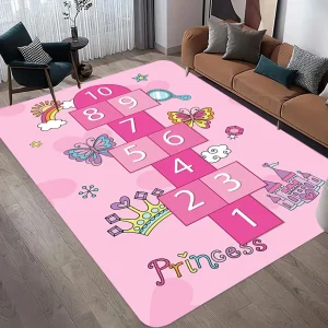 Tapis de ville rose pour chambre parentale, décoration moderne antidérapante et douce