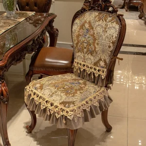 Housse de chaise Jacquard luxe 100% polyester antidérapante brodée