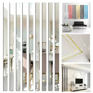 Autocollant mural effet miroir 3D en acrylique - Décoration moderne pour chambre et salon