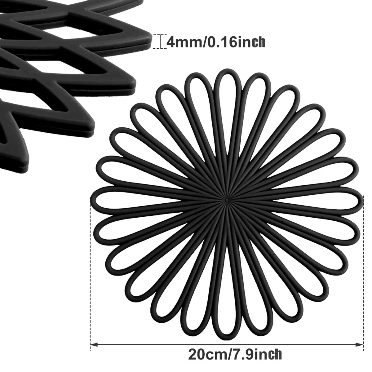Set de 9 dessous de plat en silicone antidérapants, résistants à la chaleur 250°C, pour table et cuisine moderne – Image 3