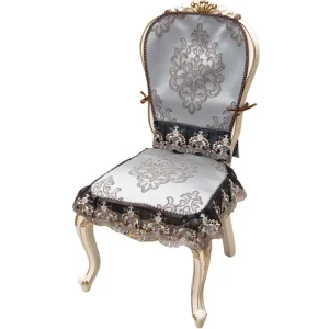Housse de chaise en polyester jacquard brodée antidérapante respirante déco.