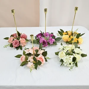 Couronne de bougie artificielle pour décoration de table Noël, anniversaire et fêtes - 20 cm
