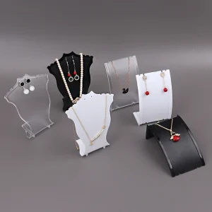 Mini présentoir de colliers en acrylique, mannequin porte-bijoux pour vitrine et rangement