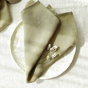 Serviette en lin stonewashed 100% lin 40x40cm lavable